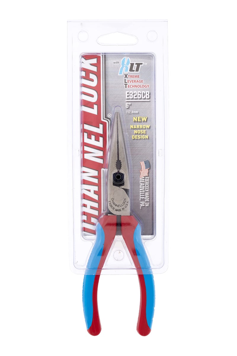 CHANNELLOCK 326CB 6-inch CODE BLUE XLT Combination Long Nose Pliers with Cutter, Made in USA, Forged High Carbon Steel - Image 3